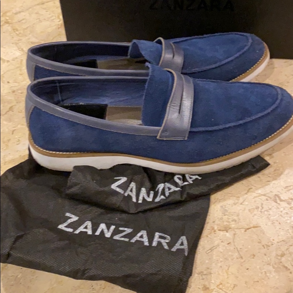 Zanzara Navy Blue Suade Men’s Loafer - Picture 10 of 11